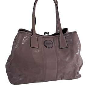 COACH Patent Leather Kisslock Satchel pale purple NEW